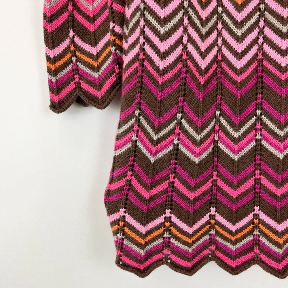 Hanna Andersson Knit Crochet Chevron Striped Dress 110 cm